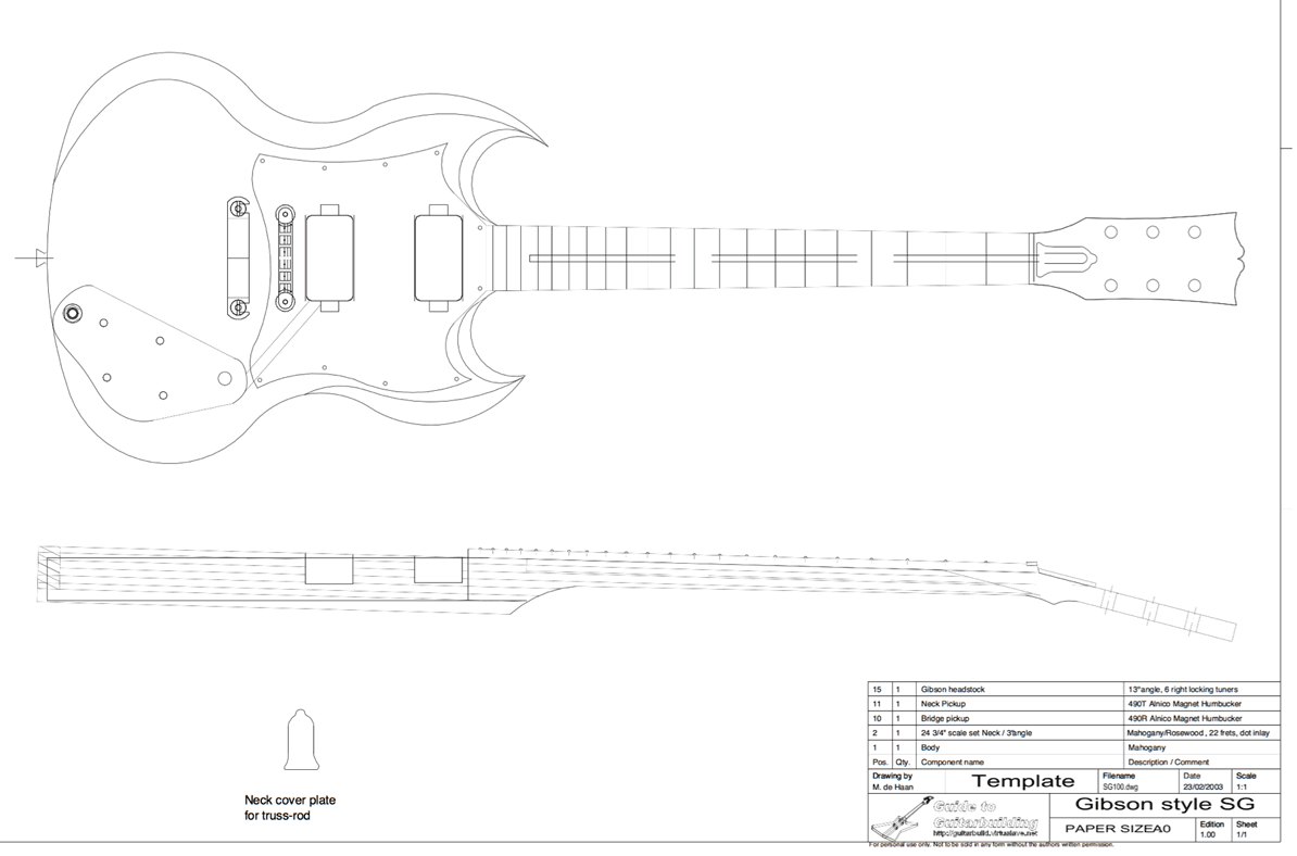 Чертежи электрогитар pdf