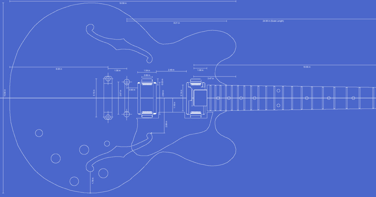 Gibson ES-335 Guitar Templates