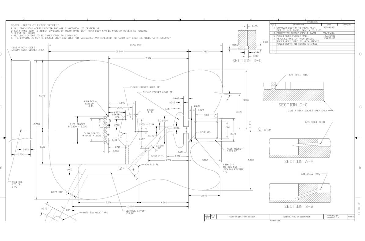 Fender Telecaster Guitar Templates Electric Herald