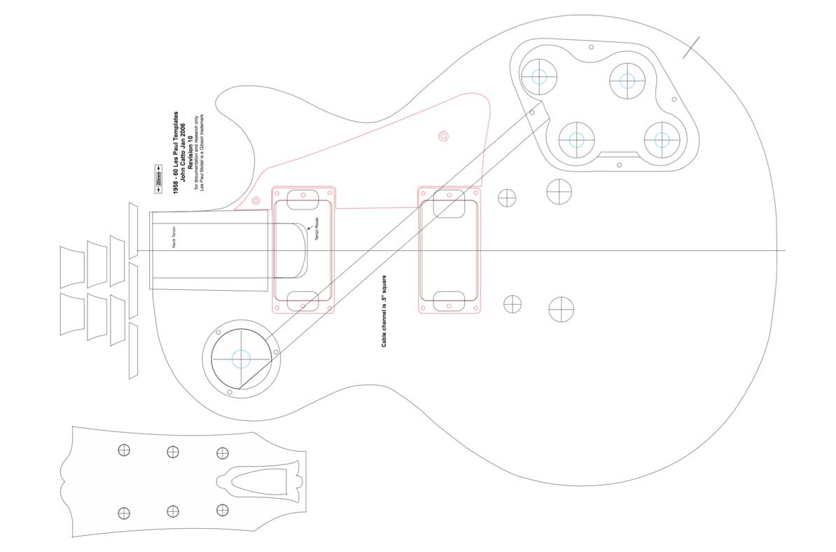 Gibson Les Paul Headstock Template Printable - Printable Templates Free