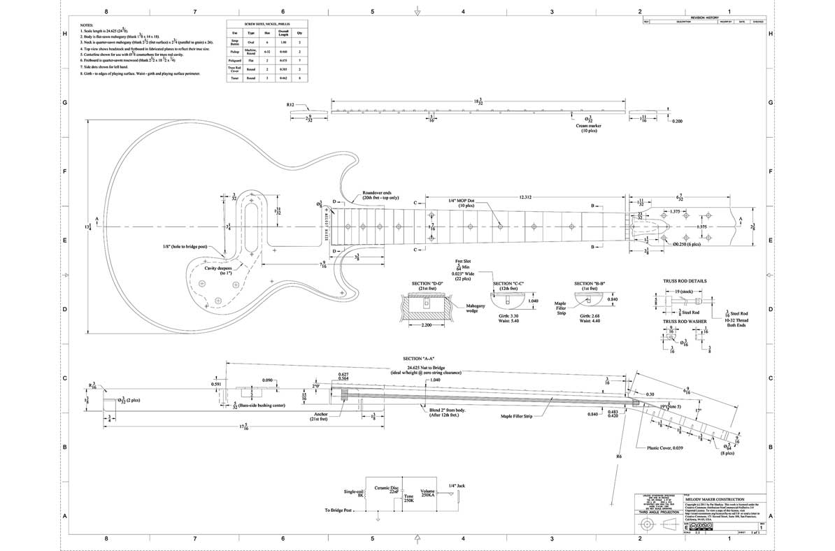 Gibson Melody Maker Guitar Templates | Electric Herald