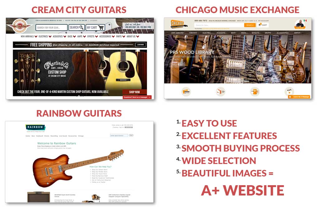 Used shop guitar websites