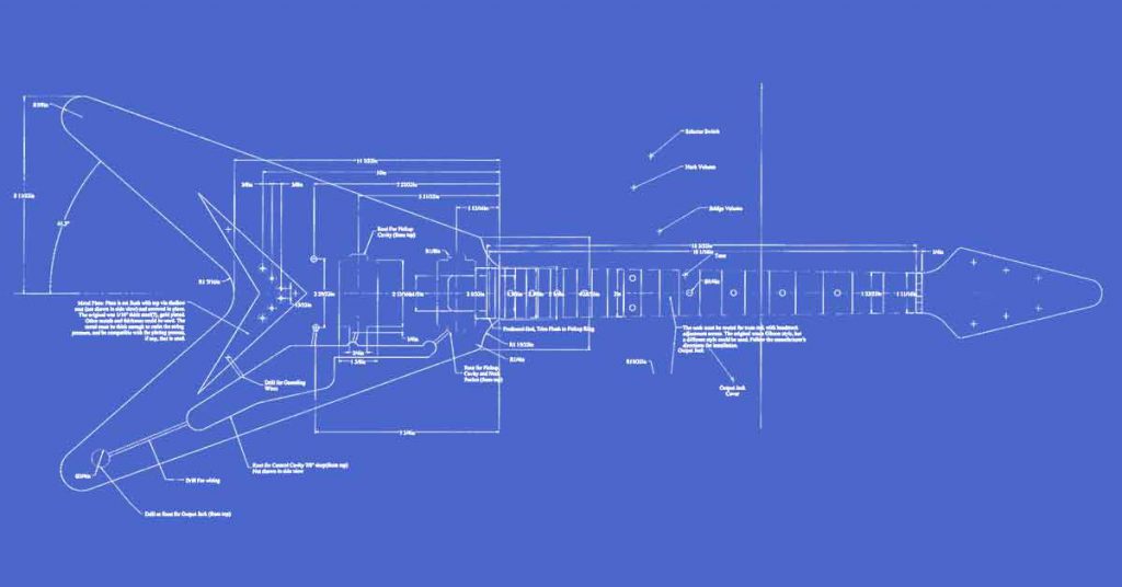 Gibson Flying V Guitar Templates Electric Herald