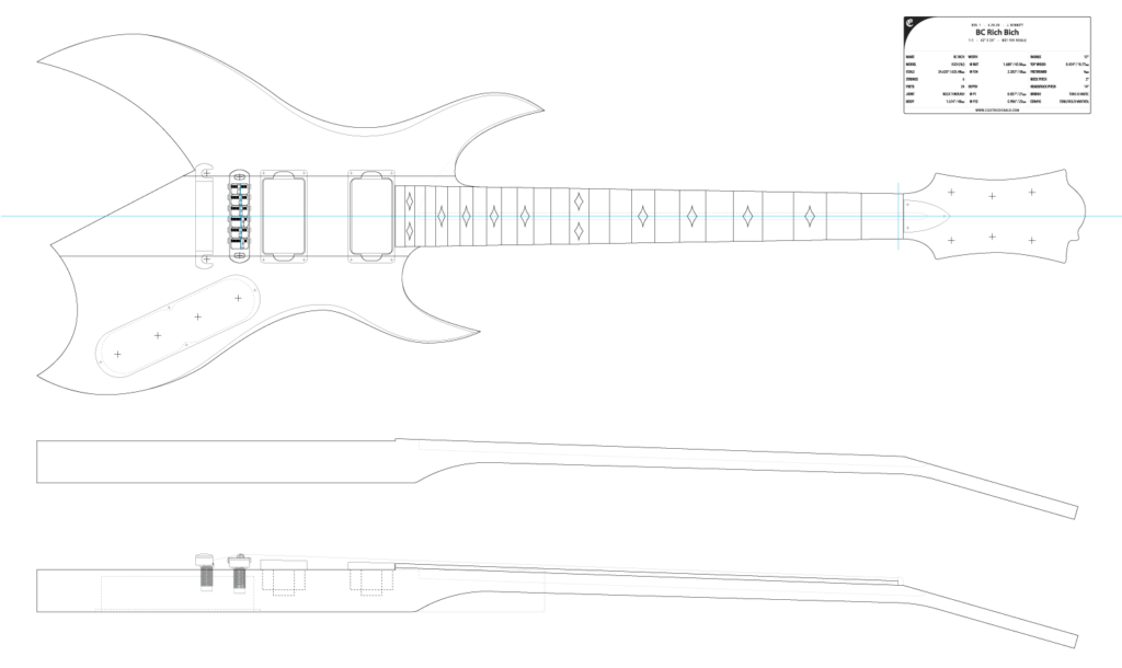 Electric Herald Guitar Templates