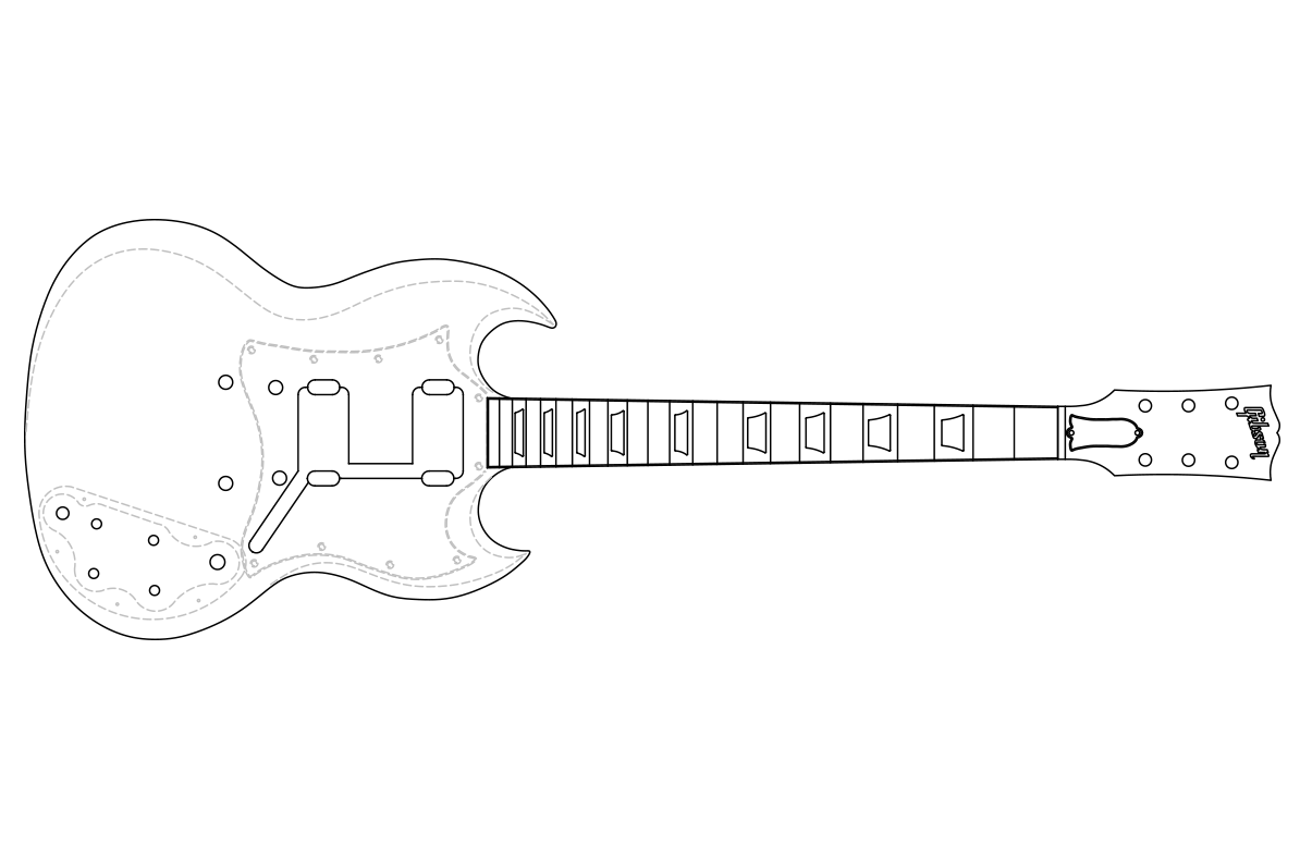 Gibson SG Custom Guitar Templates Electric Herald