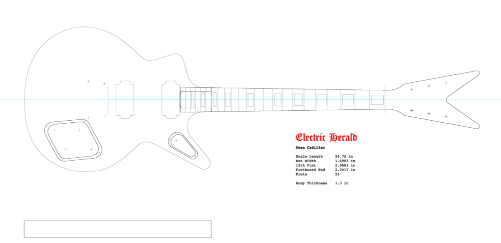 Guitar DXF - Dean Cadillac