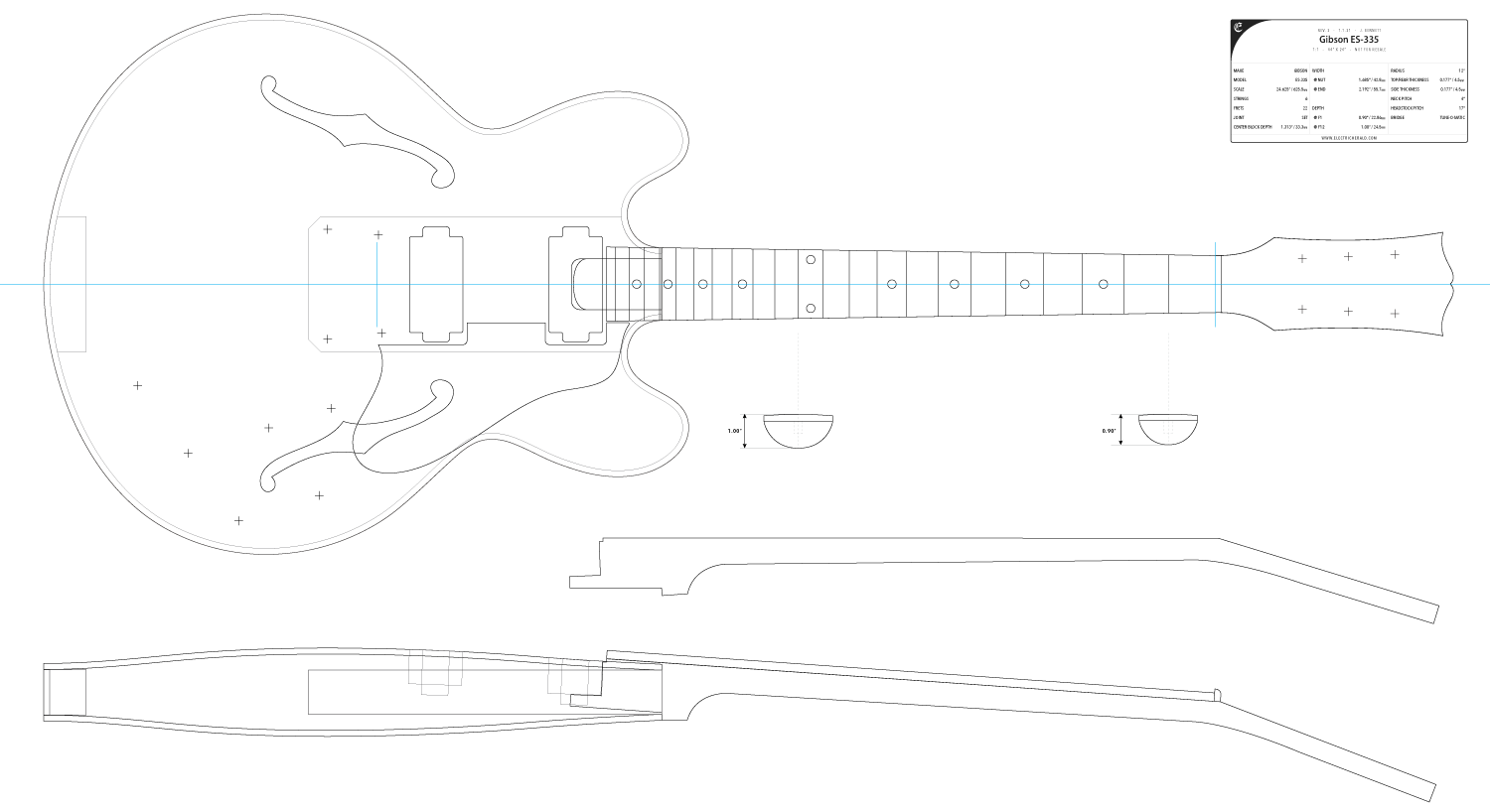 Guitar DXF Gibson ES 335