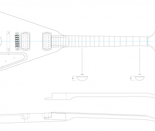 Guitar DXF - Gibson Flying V (2016 T)