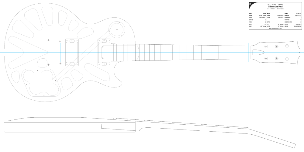 Guitar DXF - Gibson Les Paul Custom