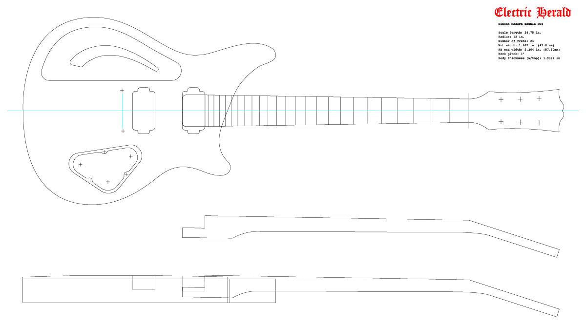 Guitar DXF - Gibson Modern Double Cut
