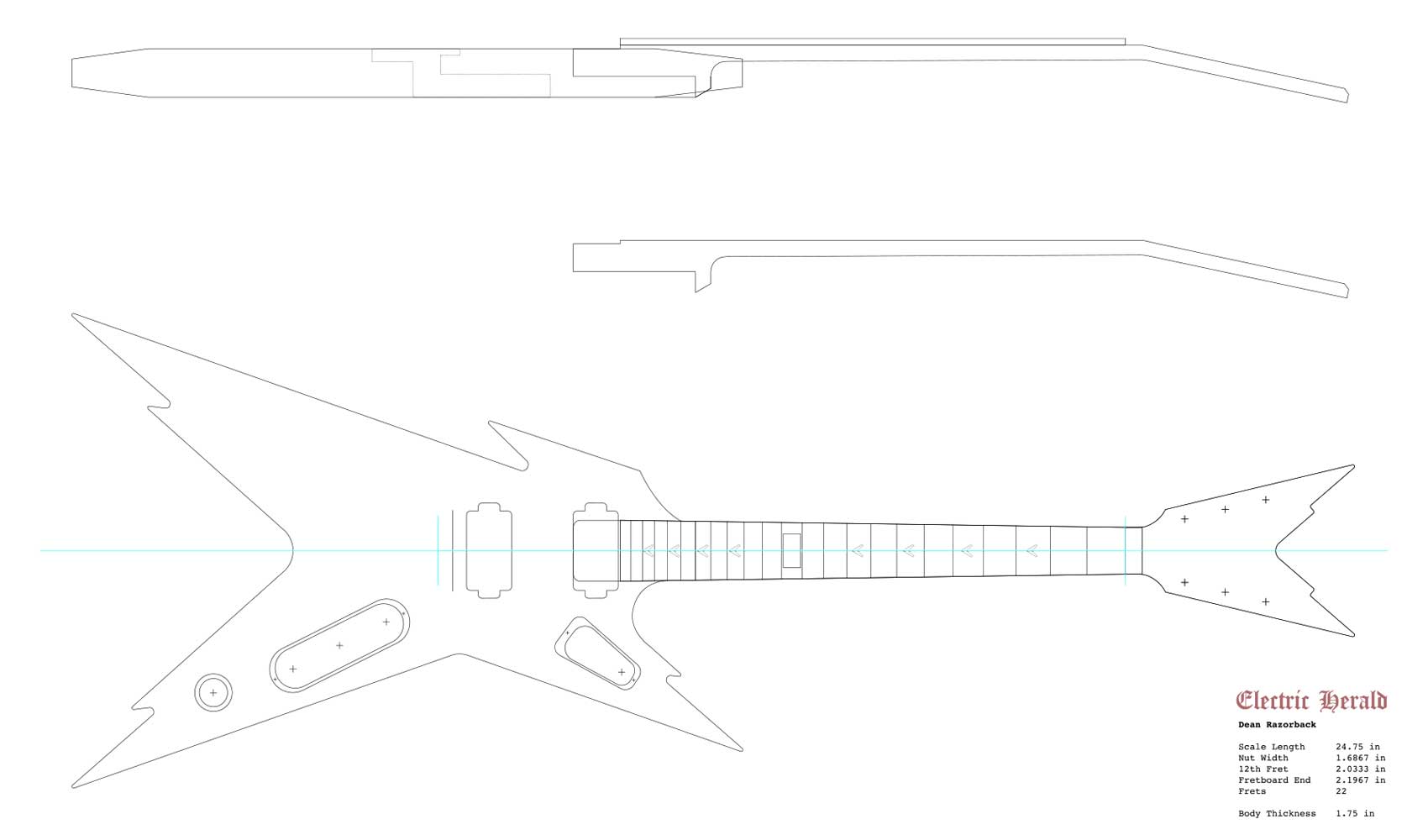 Gibson flying v чертеж